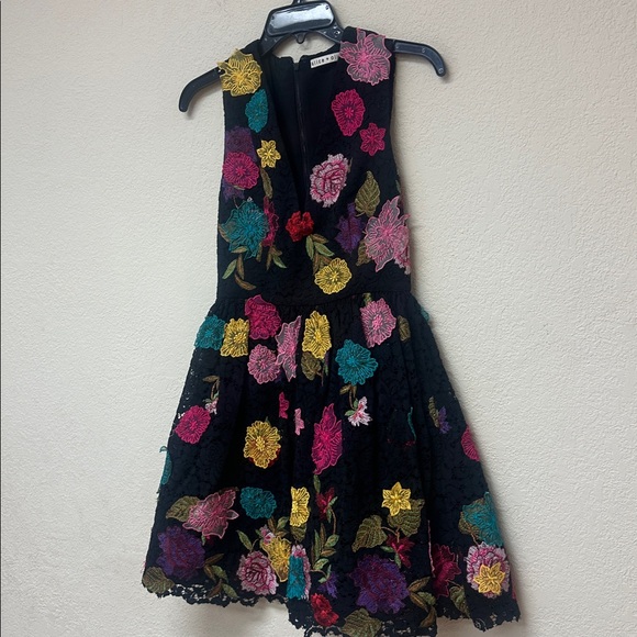 Alice + Olivia Becca Embroidered Floral Mini Dress Size XS - Picture 3 of 5